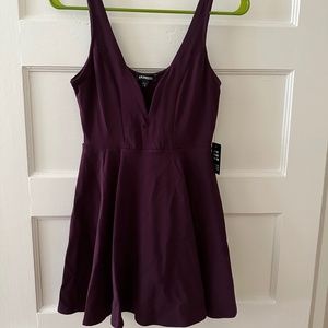 NWOT Express Purple Fit and Flare Mini Dress